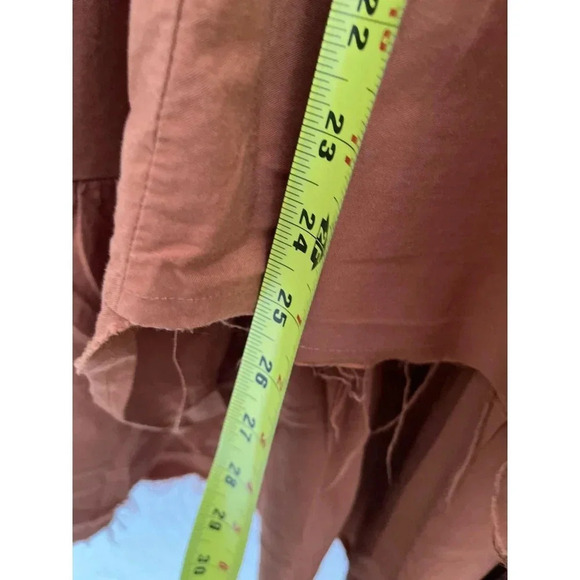 Zara Womens Tiered Flared Asymmetrical Midi Skirt Burnt Orange Size Large - Picture 3 of 11